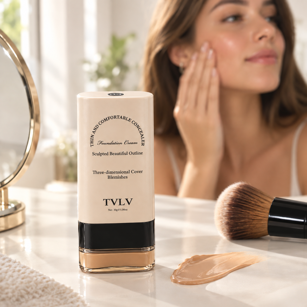 Base Correctora TVLV 3 en 1 | Cobertura Total y Acabado Natural